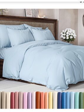Baby Blue Duvet Set 3Pc. FULL Size Bedding